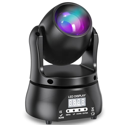 U`King 40W LED Moving Head Light RGBW Beam Lighting Stage Lights with DMX Sound Activated Auto Mode for Parties Wedding Clue Live Band Show Church - color: Black