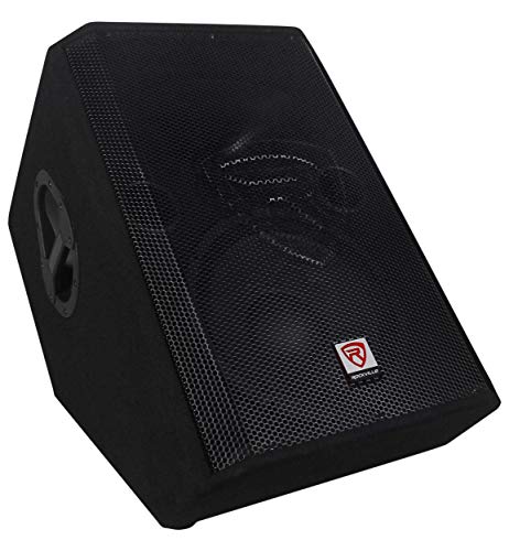 Rockville RSM12P 1000 Watt 2-Way Passive Stage Floor Monitor Speaker, 12", 8-Ohm, Wide Sound Dispersion, Durable MDF Cabinet, for Live Performances and Bands