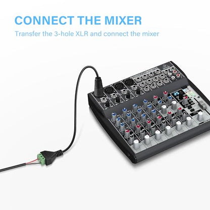 GINTOOYUN XLR Cable 3 Pin XLR Male to 3 Pin Terminal Converter Adapter Cable for Speakers,Microphone,Sound Equipments,Live Performance & Recording(33cm) - style: Male