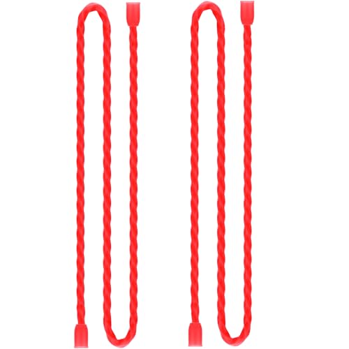 2Pcs 32Inch Silicone Cable Ties Reusable Steel-Core Wire Twist Tie Straps | for Bundling and Organizing Colorful Bendable Holder Strap for Indoor and Out All Purpose, Red - color: Red, size: 32 Inch