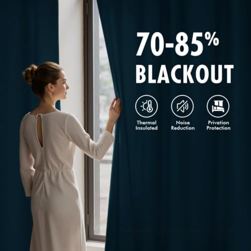 MIULEE Peacock Blue Velvet Curtains 63 Inch Long 2 Panels, W40 x L63 | Luxury Super Soft, Thermal Insulated, Room Darkening Drapes, Rod Pocket Design, Window Curtains for Bedroom Living Room - color: Peacock Blue, size: 40"W x 63"L (Pack of 2)