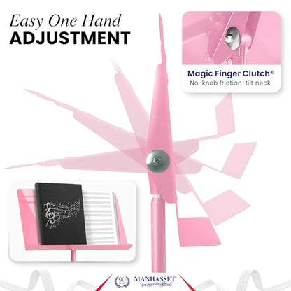 Manhasset Music Stand For Sheet Music - 48 Symphony Model Glossy Pink - 4801PNK - Long Lasting, Durable Manhasset Stand - Adjustable Height - 20" by 12 - color: Pink, Glossy, size: Pack of 1