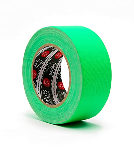 DGTAPE 2 inch x 30 Yard - Fluorescent Green Gaffer Tape | Premium Grade Pro Gaffer Tape | 120Mesh Fabric | ECO Rubber Adhesive | Power of Quality USA Brand (trueGAFF50/25/FL-G - 2inX30ya) - color: Green, size: 2 inch 30 Yards