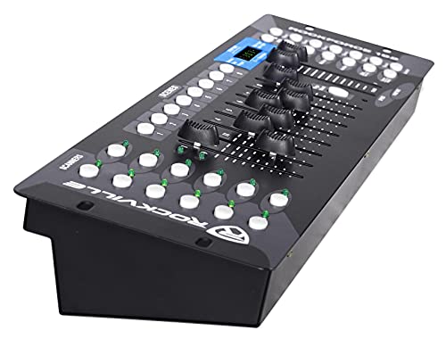 Audiosavings Bundle: Hurricane 2000 Professional DMX Fog Machine w/Built-In Timer Bundle with Rockville ROCKFORCE 192-Channel DMX Lighting Controller + MIDI + 25' 3-Pin DMX Lighting Cable (3 Items)