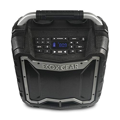 ECOXGEAR EcoTrek Rugged Waterproof Floating Portable Bluetooth Wireless 100 Watt Stereo Smart Speaker and PA System (Gray)