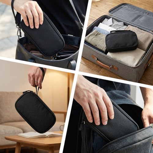 Travel Electronics Pouch Bag, Black Electronics Accessories Organizer Bag, Travel Cable Organizer Pouch for Charger Cord Phone Earphone Mouse
