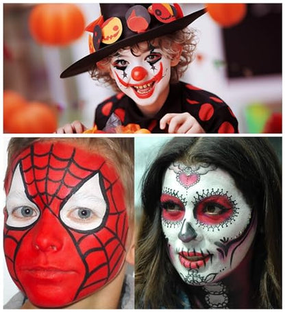 Go Ho Black and White Face Body Paint,Cream Washable Formula Face Painting for Halloween Cosplay,Body Paint SFX Makeup Palette,Professional Skeleton Skull Face Paint - color: White Black