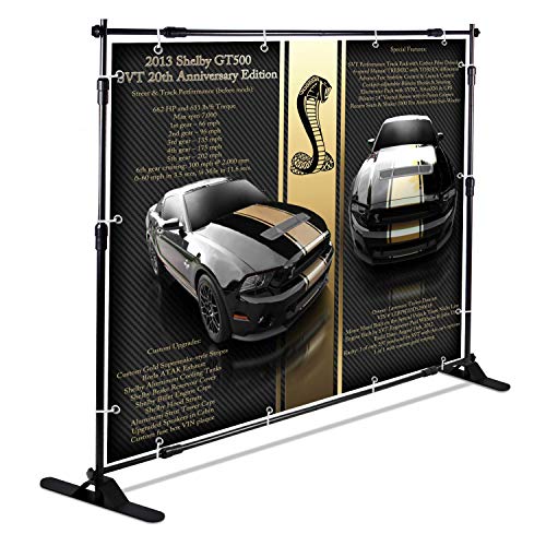 AkTop 8x8 ft Heavy Duty Backdrop Banner Stand Kit | Adjustable Photography Step and Repeat Stand for Parties, Portable Trade Show Photo Booth Background with Carrying Bag - size: 8‘×8’