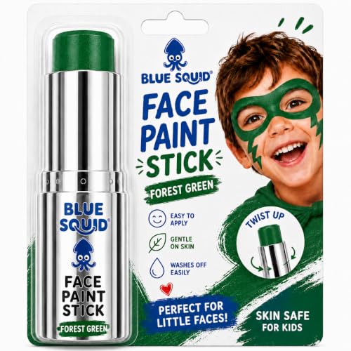 Blue Squid Forest Green Face Paint Stick - Water based Body Paint for Adults & Kids - Vegan Hypoallergenic Twist-Up Non-Toxic Makeup Stick for Cosplay, & SFX (Forest Green) - color: Forest Green