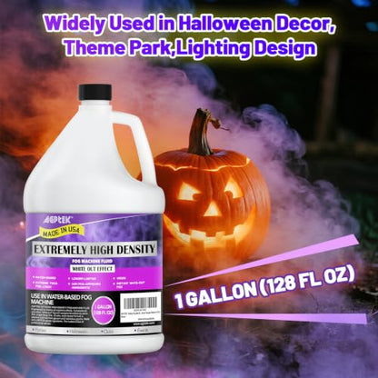 AGPTEK 1Gal Fog Machine Liquid, Extreme High Density Fog Juice, Water-Based | Fits 400-1500W Foggers, High Output, Long-Lasting Fog Liquid,Thick Atmosphere, Halloween, Indoor and Outdoor, Made in USA - color: 1Gallon-Extreme High Density