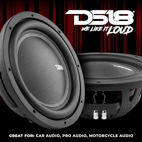 DS18 IXS10.4D Shallow Car Subwoofer - 10" 1000W MAX Power, 500W RMS, Dual Voice Coil, 4+4 Ohms Impedance (1 Speaker) - style: Single 4-Ohms