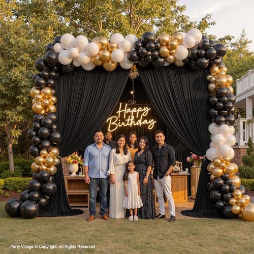 60x12 ft Black Backdrop Curtains for Weddings Parties, Birthdays and Photos - color: Black, size: W5' x H12'(12 panels)