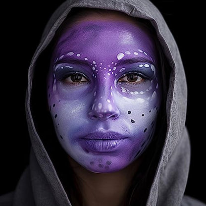 Light Purple Face Body Paint (30gm), Water Activated Face Paint Kit Safe for Kids & Adults, Safe Face Painting for Halloween Widowmaker Mermaid Ursula Cosplay Costume SFX Makeup - color: Light Purple