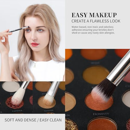 DUcare Makeup Brushes 15Pcs Premium Synthetic Kabuki Makeup Brush Set, Professional Foundation Concealers Powder Blush Blending Face Eye Shadows Black Brush Sets - color: black nobag