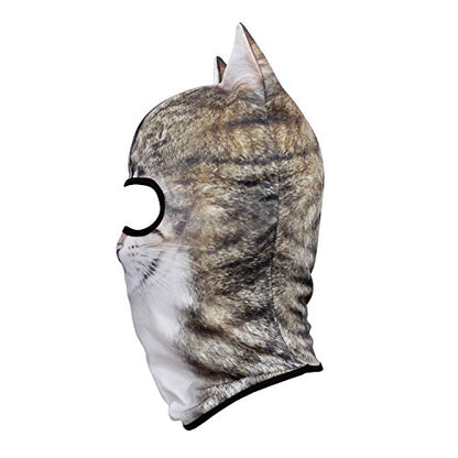 WTACTFUL 3D Animal Ears Balaclava, Breathable Face Mask for Halloween | Stand-Up Ears, Windproof Dustproof, Quick-Dry, No Fade Print, Soft, for Music Festivals Raves Ski Snowboard Moto Party - color: Cat Meb-20