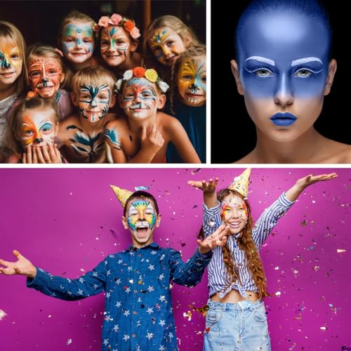 Bowitzki 30g Professional Face Paint Body Paint Water Based Face painting Makeup Safe for Adults Split Cake Single Color Halloween Christmas - Black - color: Black