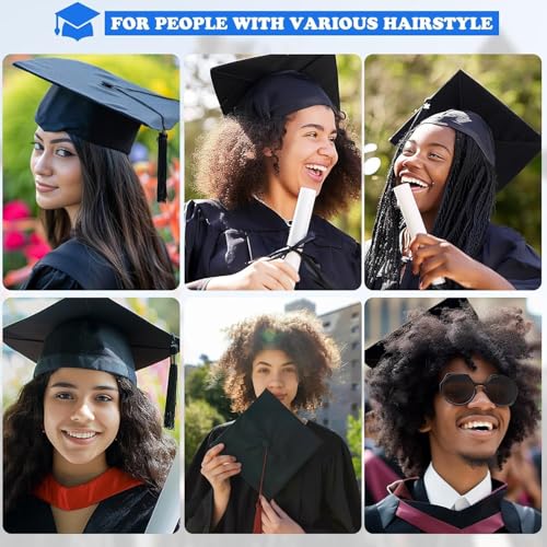 Graduation Cap Headband, Black Square Firm Anti-fall Hair Band for Graduation Hat, Graduation Gifts Hat Accessories for Graduates, Students, Women (Grad Cap Not Included) - color: Style 1