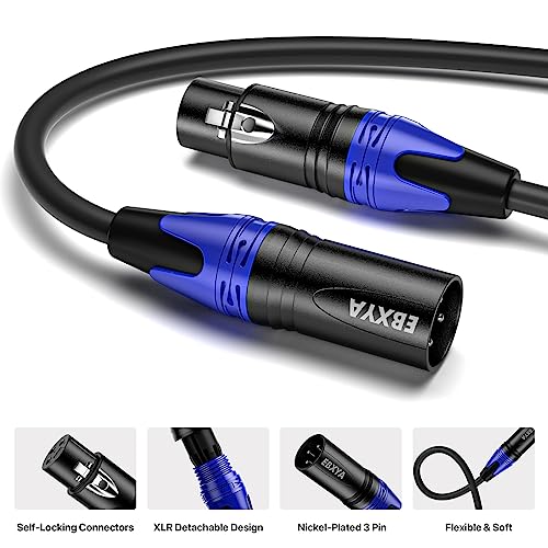 EBXYA XLR Cables, 15 Feet 4-Pack XLR Male to Female 3-Pin Microphone Cable - size: 15 Feet