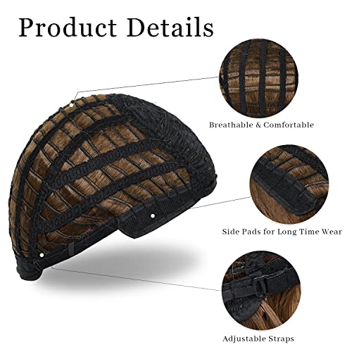 LABEAUTÉ Short Dark Brown Anime Cosplay Wig Male Men Anime Layered Unisex Heat Resistant Hair Wig with Bangs for Party and Halloween for Gift + Free Cap - color: Dark Brown