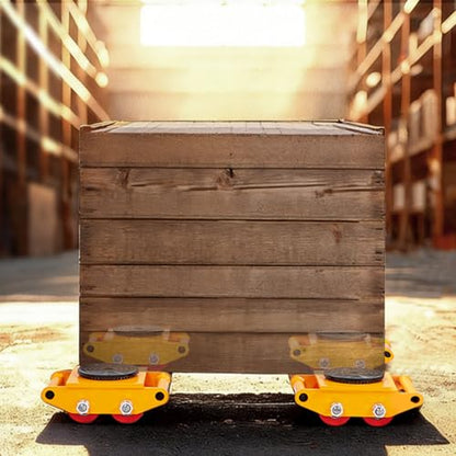 VEVOR 4PCS Machinery Skates Dollies, 17,637 lb Heavy Duty Equipment Moving Skates with 4 PU Wheels, 360° Rotation Non-Slip Cap, Low-Profile Industrial Mover Rollers for Factory, Warehouse, Workshop - size: 4 Packs-PU Wheels