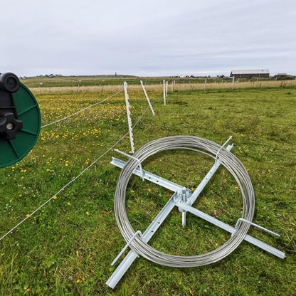 Steel Spinning Jenny Fence Wire Dereeler, Adjustable Fence Wire Dereeler | Made of Galvanized Steel, 360 Degree Rotating Spinning Jenny with Brake, Supports Multiple Wire Sizes