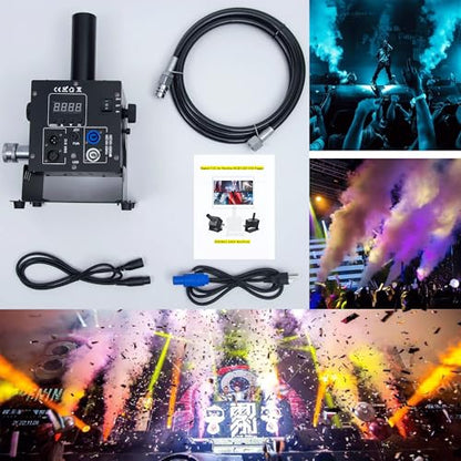 HTMTTTMTH12LED CO2 Fog Machine Digital CO2 Jet Machine Fogger Smoke Cannon DMX512 Smoke Mister Machine Multi-Angle Gas Column Fog Machine w/6m Hose, for DJ Concerts Parties Birthday Wedding - color: 12LED DMX fog machine