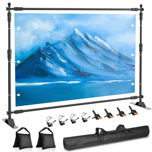 Backdrop Banner Stand 10x8ft, Heavy Duty Step and Repeat Stand - size: 8x10ft