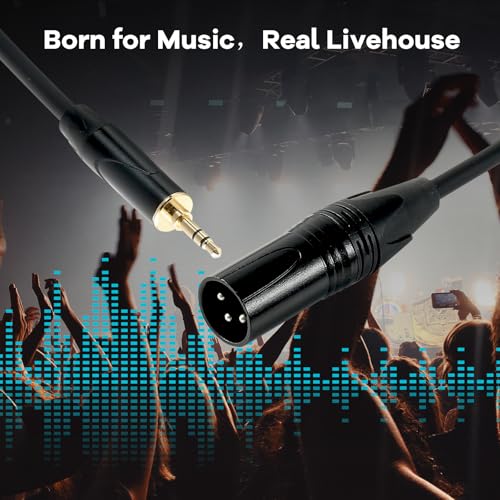 XLR Male to 1/8"(3.5mm) TRS Stereo Male Jack Mic Cable, Audio Cord 3M - size: 10 Feet, style: XLR Male