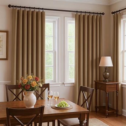 Velvet Curtains 84 Inches Long, Thermal Insulated Gold Brown Blackout Curtains for Living Room Bedroom Curtain Set Rod Pocket Back Tab Room Darkening Drapes, 2 Panel Gold - color: 05-gold Brown (Velvet ), size: 52"W x 84"L (Pack of 2)