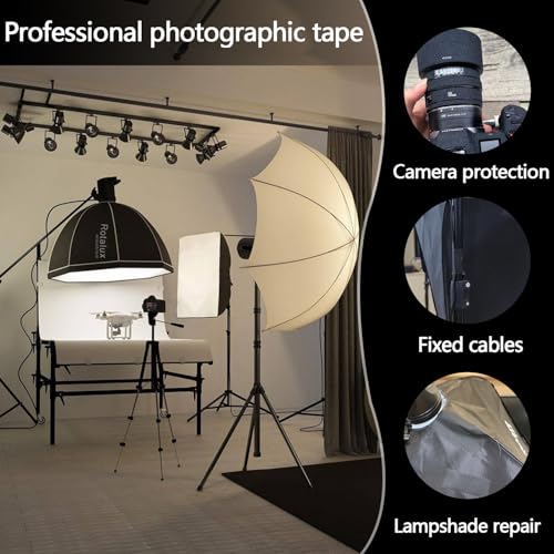 COSIMIXO 4-Pack Black Gaffers Tape 30 Yards x 2 Inch - Waterproof, No Residue, Non-Reflective, Easy Tear, Matte Gaffer Stage Tape - Gaff Cloth Tape for Photography, Filming Backdrop