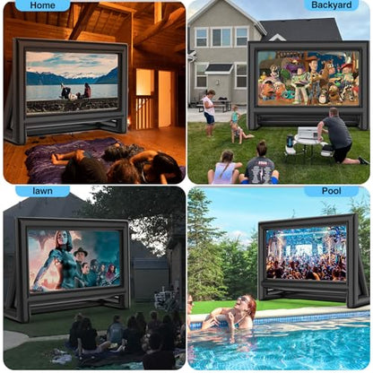 Estgora 19FT Inflatable Projector Screen for Outside, Blow Up Movie Screen Outdoor, Inflatable Movie Screen with Air Blower, Front & Rear Projection Screens for Outdoor Movie Night Backyard Pool Fun - size: 19FT