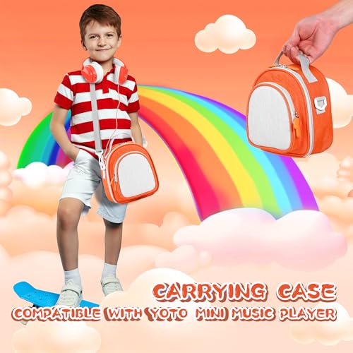 Carrying Case Compatible with Yoto Mini 2024 Edition & Headphone - color: Orange