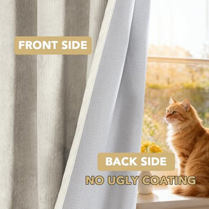 H.VERSAILTEX Velvet 100% Blackout Curtains for Living Room Full Light Blocking Curtains Thermal Insulated Room Window Drapes Soft Luxury Curtains Grommet Top 2 Panels (55" W x 84" L, Sand) - color: Sand, size: 55"W x 84"L (Pack of 2)