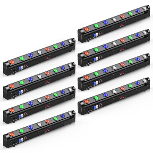 Moving Head DJ Light Bar,120W RGBW 4IN1 LED Stage Light DJ Lights Bar Strobe Effect 180 ° Tilt Professional DMX & Sound Activated for Wedding Church Disco Live House Uplighting-8PC - color: 8 PACK