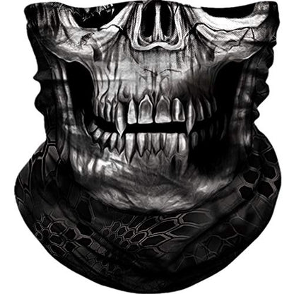 Neck Gaiter Shield Scarf Bandana Face Mask Seamless UV Protection for Motorcycle Cycling Riding Running Headbands - color: Skull Teeth-black