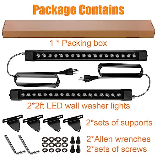 Outdoor Wall Washer Lights 2 Pack,36W 4000K Neutral White Wall Light,120V IP67 Waterproof 2ft Led Linear Wall Light Bar for Outdoor Indoor Building Sign, Hurches,Garden,Courtyards Lighting - size: 4000K 24Inch 2Pack