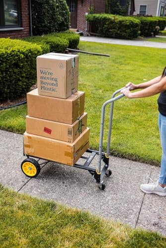 Gorilla Heavy Duty Convertible Steel Hand Truck, 600 lb Capacity | Convertible steel hand truck for movers who need both an upright dolly and a flatbed rolling platform cart on the job.