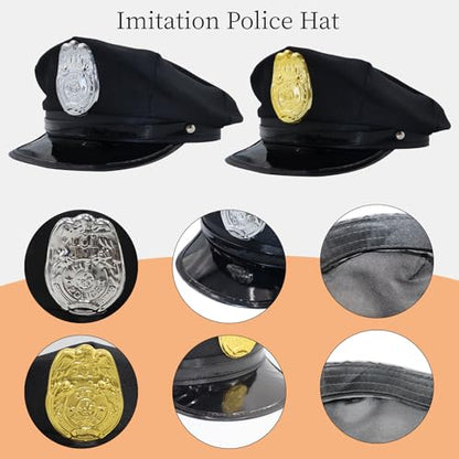 10 Pcs/2 Set Police Costume Accessories for Theme Party Halloween | Cop Costume with Police Hat Walkie Talkies Badge Sunglasses Officer Theater Dress Up