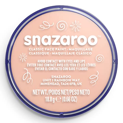 Snazaroo Classic Face and Body Paint, 18.8g Pot, Complexion Pink | Non-Toxic Hypoallergenic, Safe, Washable, Face & Body Paint for Halloween, Cosplay Costumes, Dress Up, Parties and Festivals - color: Complexion Pink, style: 18.8g (0.66-oz) Pot