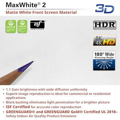 Elite Screens Manual B, 100-INCH 16:10, Manual Pull Down Projector Screen 4K / 8K Ultra HDR 3D Ready Auto-Lock Mechanism, 2-YEAR WARRANTY, M100X - color: White, size: 100 INCH, style: 16:10