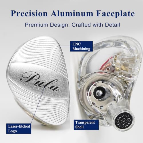 Pula ARC IEM Wired Earbuds, 10mm PET Dynamic Driver In Ear Monitor, 3.5mm | wired in-ear monitors, aluminum faceplate, balanced tuning and clear vocals, detachable 2-pin cable, music, travel, gaming