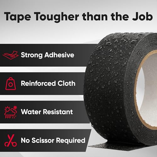 Professional Black Gaffers Tape, Heavy Duty, No Residue, Matte Non-Reflective, Residue-Free, Heavy Duty Gaffer, Water-Resistant, Strong Fabric Floor Tape (2 inch x 30 Yards) Black - size: 2 Inches by 30 Yards