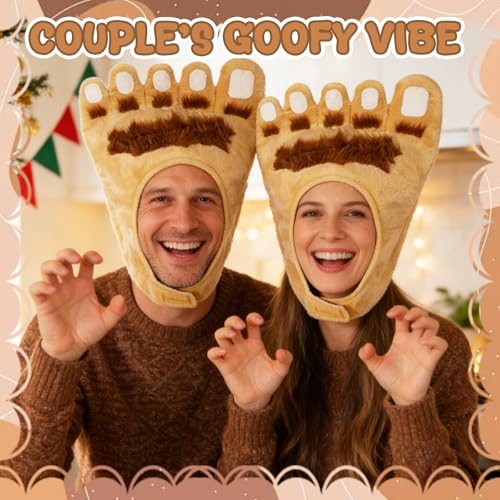 Bigfoot Hat Monster Sasquatch Foot Costume Funny Hat for Halloween | Funny Bigfoot Hat Sasquatch Monster Foot Costume Hat for Gag Gifts Weird Stuff Halloween Parties