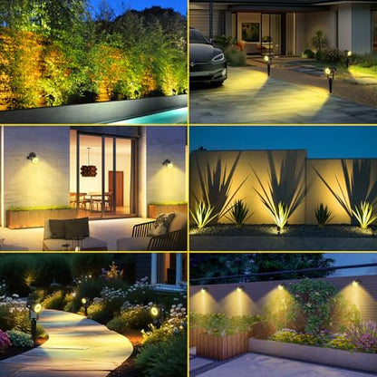 T-SUN Solar Spot Lights Outdoor, Dual Head Solar Spotlights, Warm White - color: Warm White, size: 2-IN-1