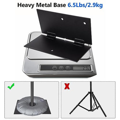 HYJ-INC Pipe and Drape Photography Backdrop Stand Kit Adjustable Photo Background Stand 10ft x 8.5ft with Metal Base for Parties Weddings Birthday Party Events Photo booth With 4 Clamps,Carrying Bag.