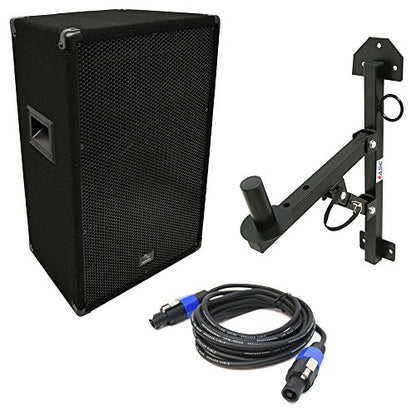 Harmony Audio 12 Inch Passive PA Speaker with Speakon Cable and Stand | 2-Way 450W Venue Series DJ Loudspeaker, Locking Plug Connection, Karaoke Live Gigs, HA-V12P Cabinet, Mobile Rig