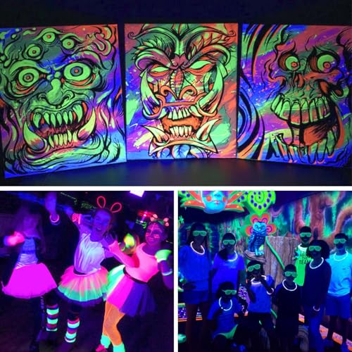 40W LED Black Light Bar for Glow Party, Blacklight with Plug &Switch, Each Light Up 484 Sq.ft Area, Halloween Glow Lights, Fluorescent Body Paint, Stage Lighting