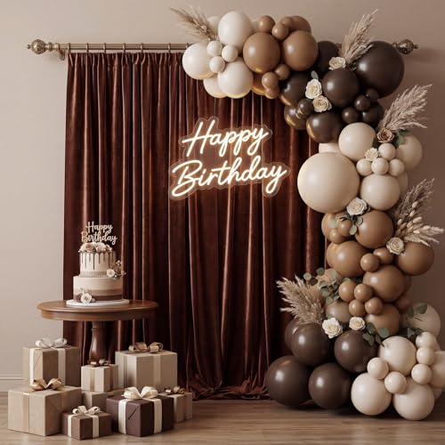 Hunnmingre 2 Pcs 5 X10 ft Velvet Curtains Backdrop Drapes, Chocolate Brown | Wrinkle Free Silky, Velvet Wedding Backdrop Drapes, Photo Curtains for Parties Birthday Baby Shower Photography Background - color: Chocolate Brown