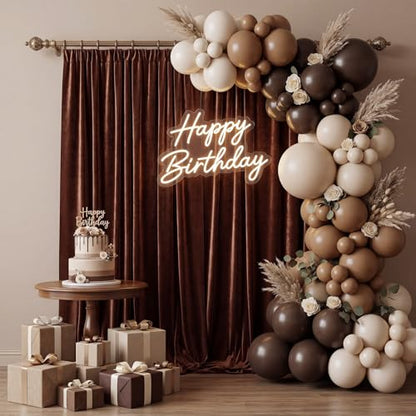 Hunnmingre 2 Pcs 5 X10 ft Velvet Curtains Backdrop Drapes, Chocolate Brown | Wrinkle Free Silky, Velvet Wedding Backdrop Drapes, Photo Curtains for Parties Birthday Baby Shower Photography Background - color: Chocolate Brown