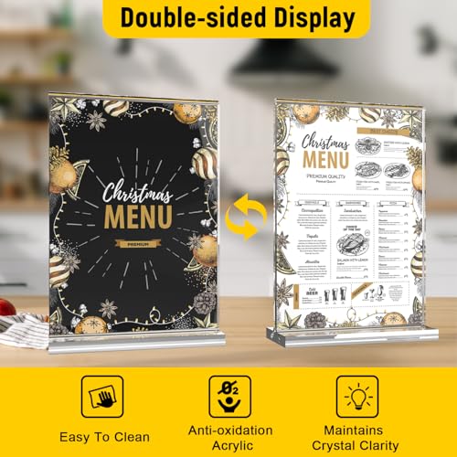 Dynta Acrylic Sign Holder 8.5 x 11 Inches, Double Sided Table Sign Holder (Pack of 2) - color: Clear, size: 8.5x11 28 Pack